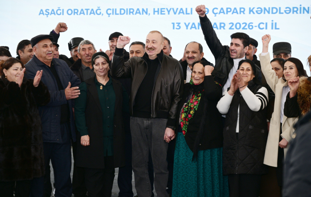 Le président Aliyev rencontre les habitants des villages d’Achaghy Oratagh, Tchyldyran, Heyvali et Tchapar du district d’Aghdéré