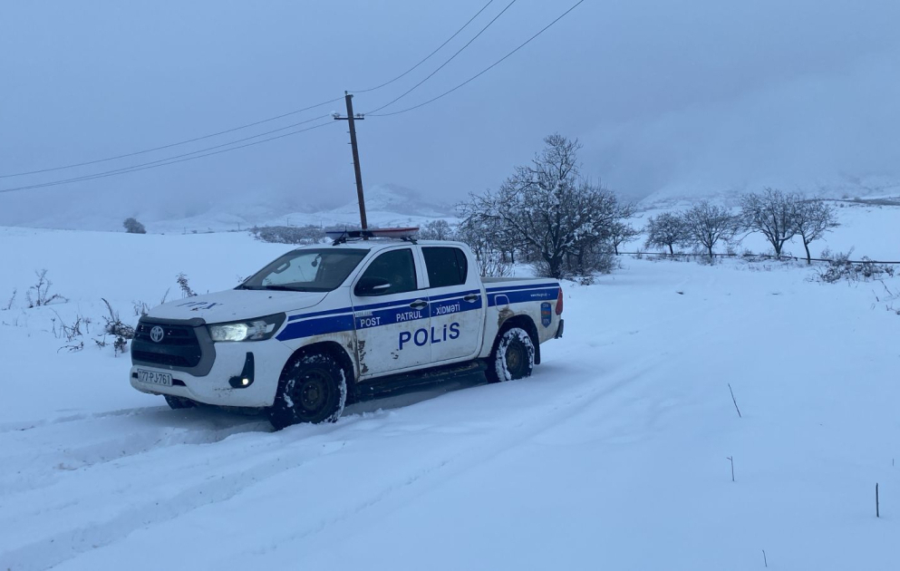 Xocavənddə qarlı hava şəraiti ilə əlaqədar polis gücləndirilmiş rejimdə xidmət aparır