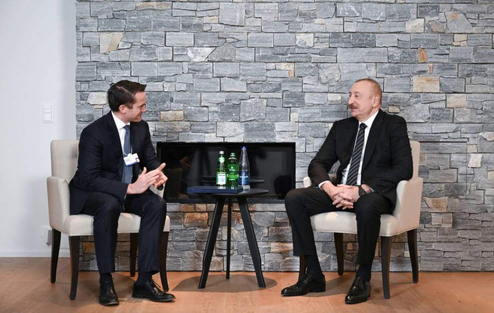 Prezident İlham Əliyev Davosda “Brookfield Asset Management” şirkətinin prezidenti ilə görüşüb