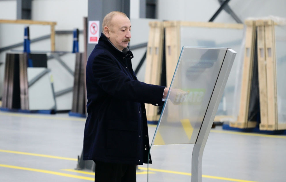 President Ilham Aliyev attended opening of mirror sheet production plant in Sumgayit Industrial Park