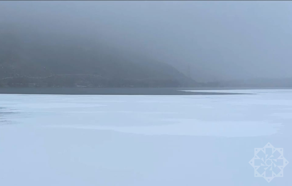Арпачайское водохранилище покрылось льдом