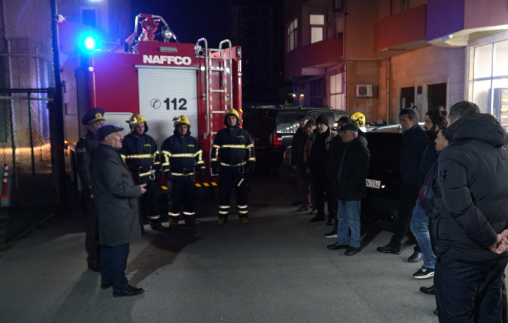 Fövqəladə Hallar Nazirliyi şərti yanğın təlimi keçirib