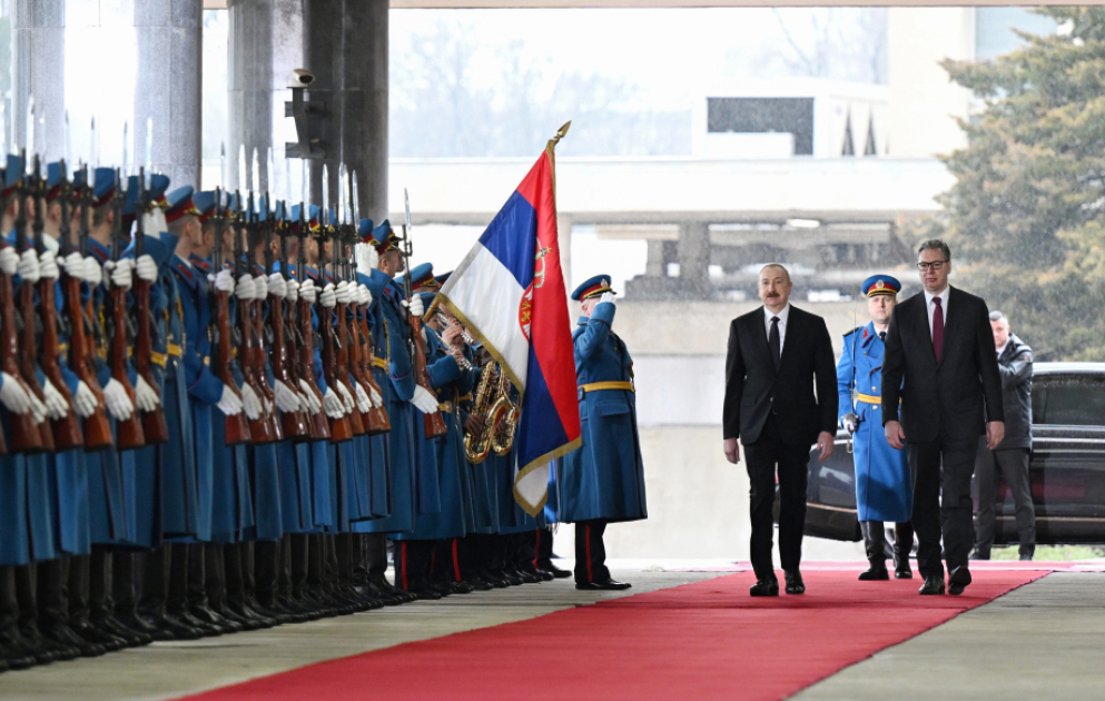 Offizieller Empfang von Präsident Ilham Aliyev in Belgrad