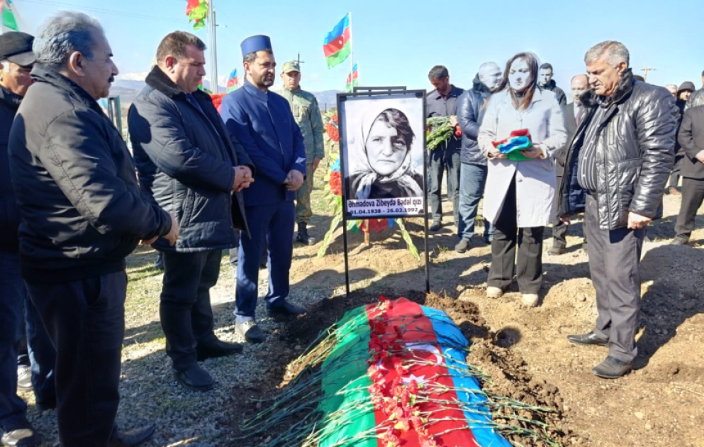 Xocalı faciəsi zamanı itkin düşən Zibeydə Əhmədova dəfn olunub