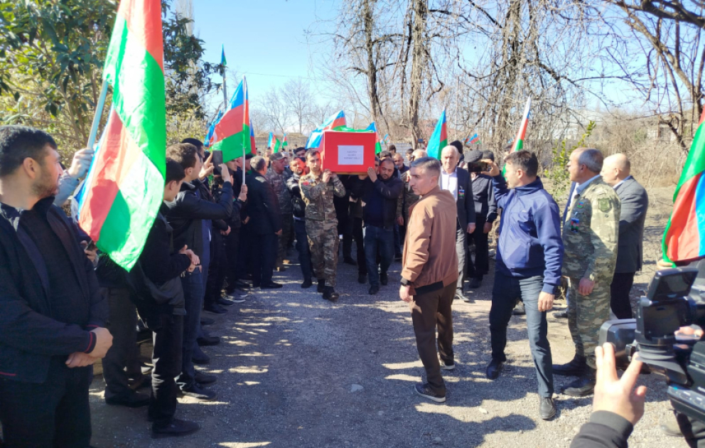 Bərdədə itkin şəhid Qılman Hacıyevlə vida mərasimi keçirilib