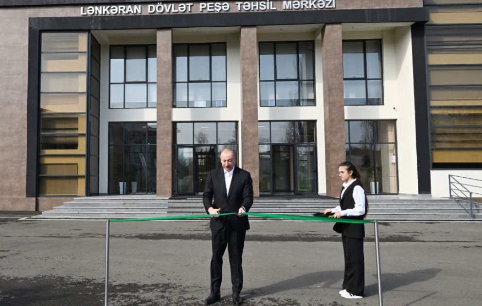 President Ilham Aliyev attended inauguration of Lankaran State Vocational Education Center