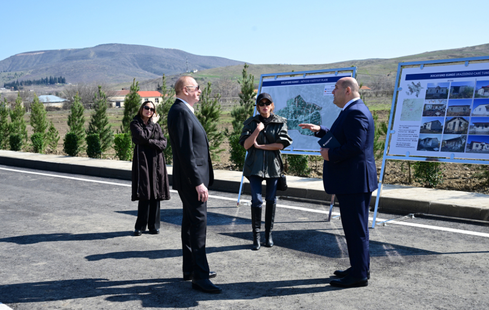 President Ilham Aliyev inspected reconstruction progress in Khojavend village