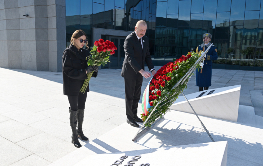 Prezident İlham Əliyev Xocalı Soyqırımı Memorialının açılışında iştirak edib