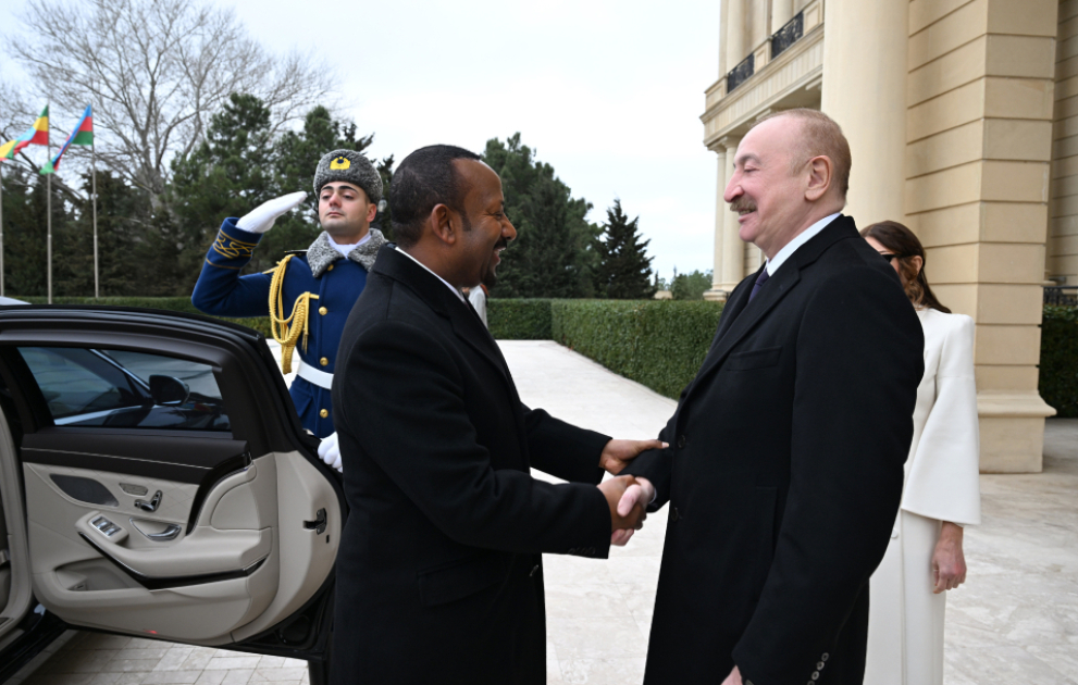 Offizieller Empfang von Premierminister Äthiopiens in Baku