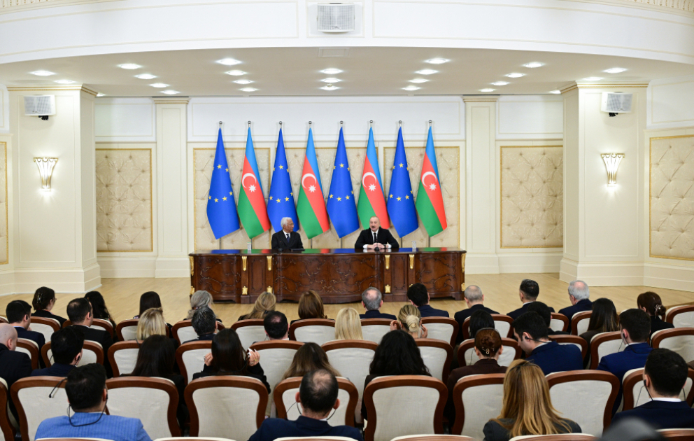 President Ilham Aliyev and President of European Council delivered press statements