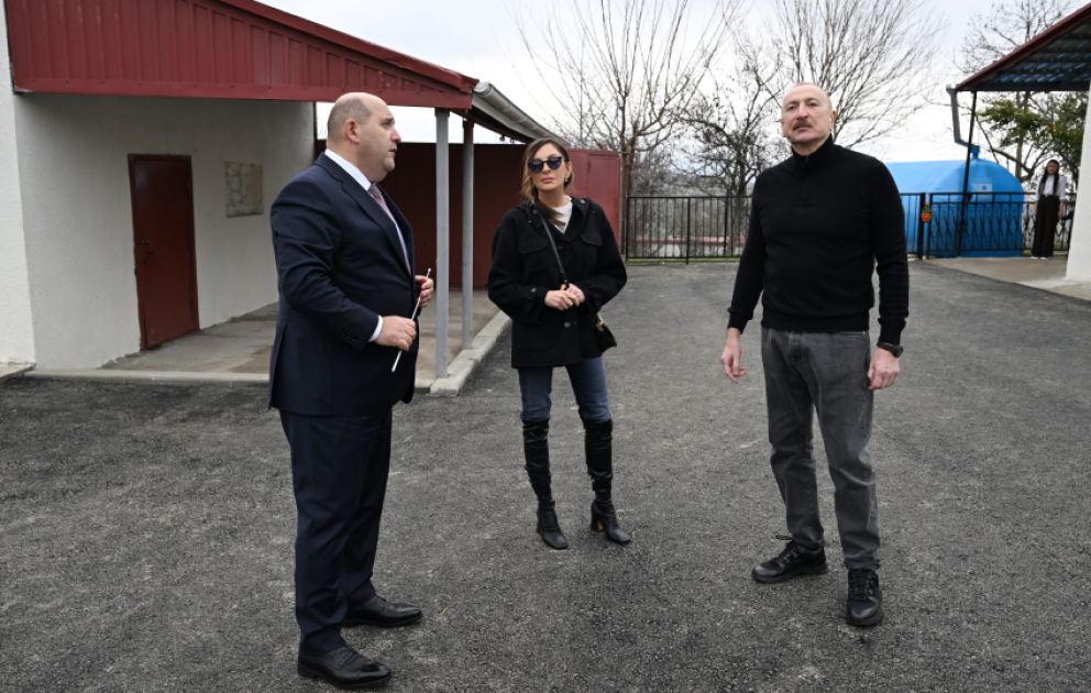 Déplacement du président de la République dans le village de Khanoba du district de Khodjavend
