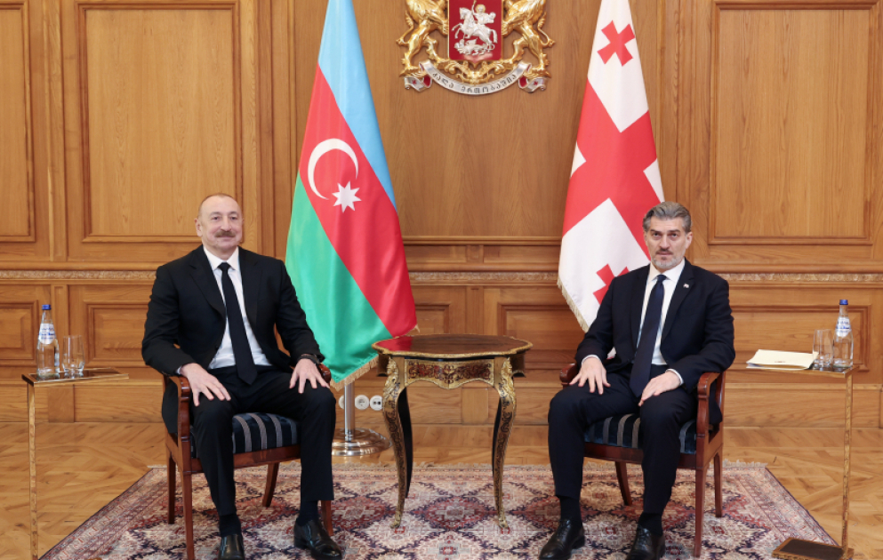 President of Azerbaijan Ilham Aliyev held one-on-one meeting with President of Georgia Mikheil Kavelashvili
