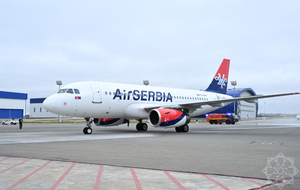 Рейс авиакомпании Air Serbia Белград–Баку встретили в Международном аэропорту Гейдар Алиев