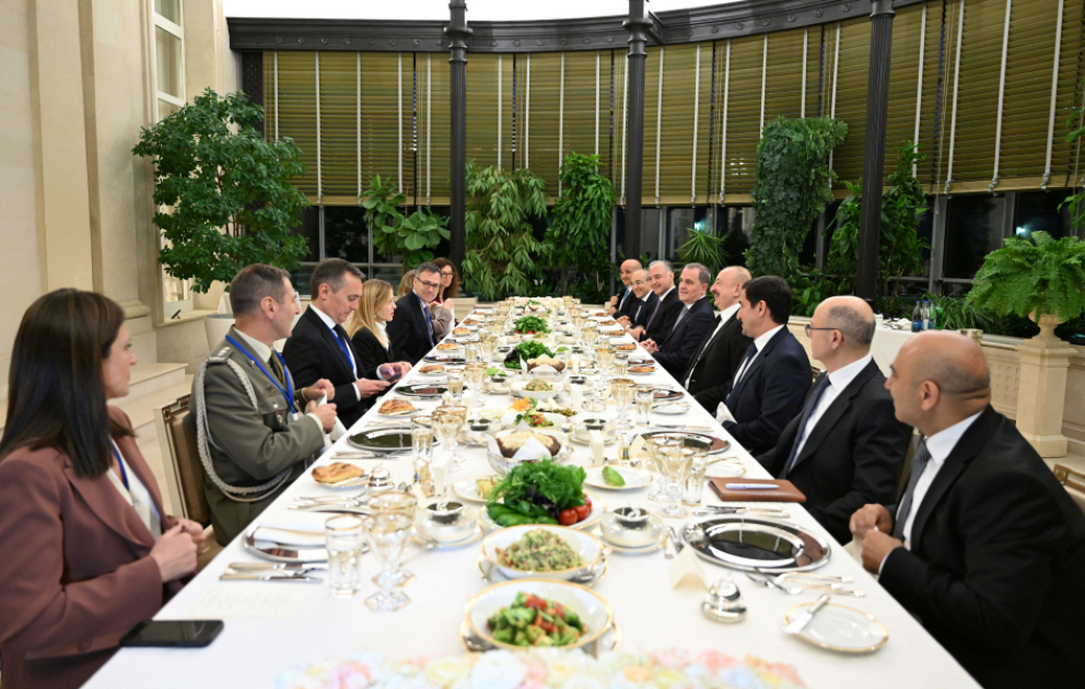 President Ilham Aliyev hosted working dinner in honor of President of the Italian Council of Ministers