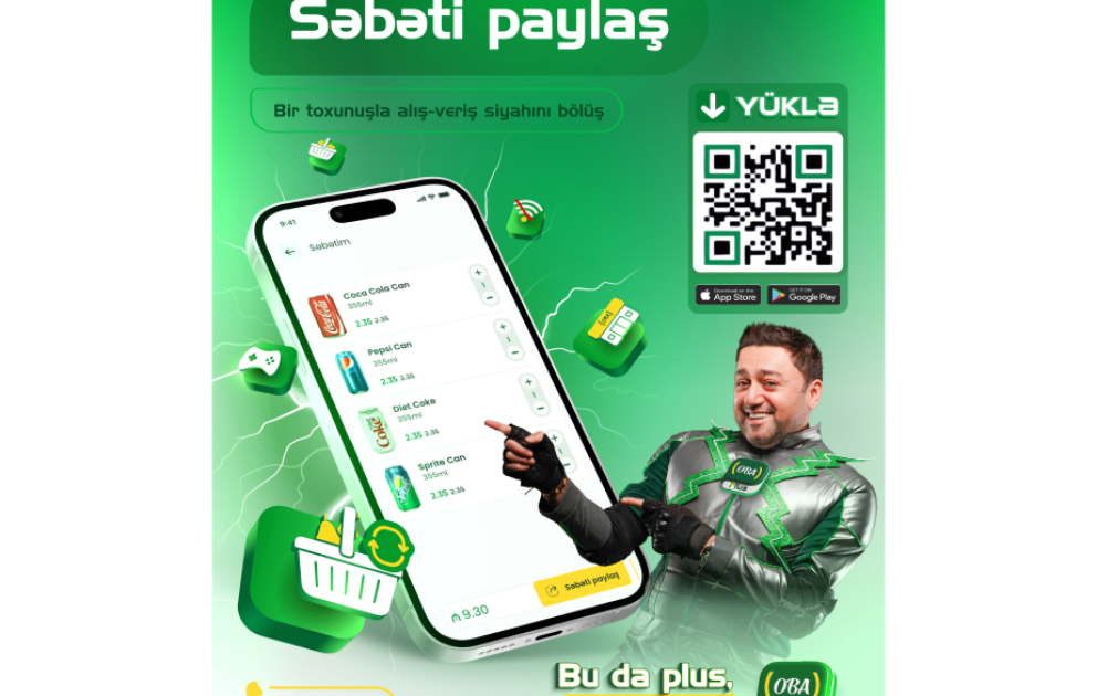 ® Bu il fəaliyyətinin 10 illiyini qeyd edən “OBA” marketlər şəbəkəsi OBAPlus mobil tətbiqini yenilədi