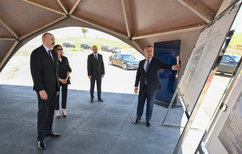 President Ilham Aliyev and First Lady Mehriban Aliyeva inspected construction of Jabrayil District Central Hospital