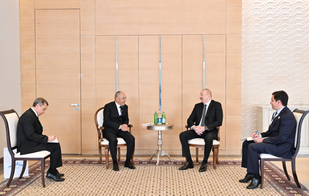 Präsident Ilham Aliyev empfängt Vorsitzenden des Staatlichen Komitees für Bau von Arkadag