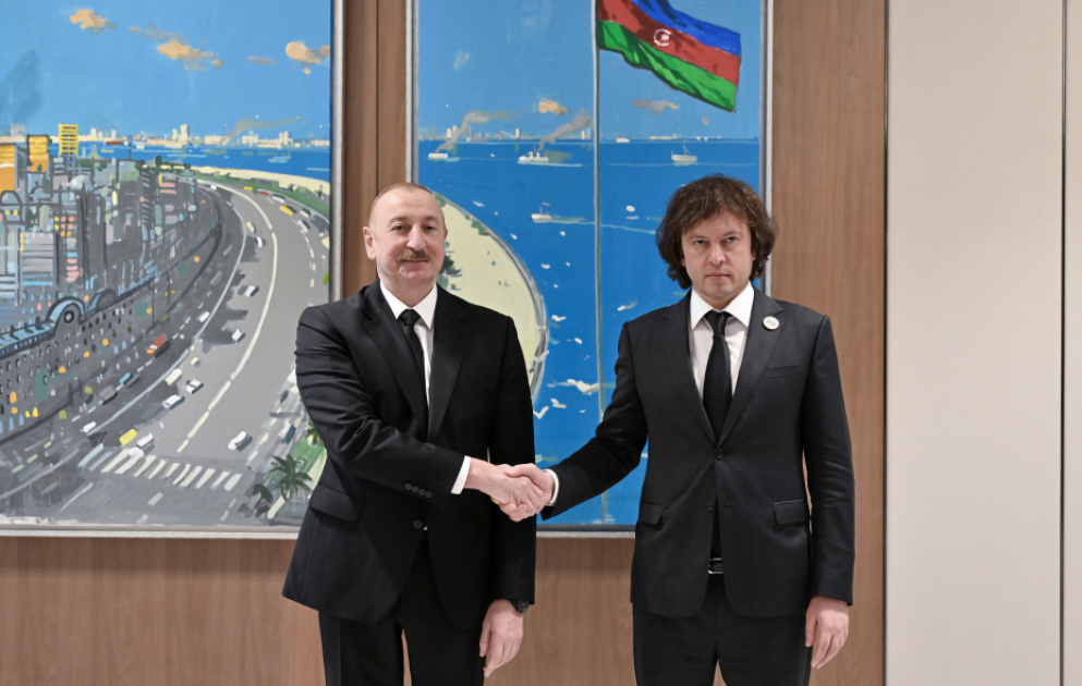 Präsident Ilham Aliyev trifft Georgiens Premierminister