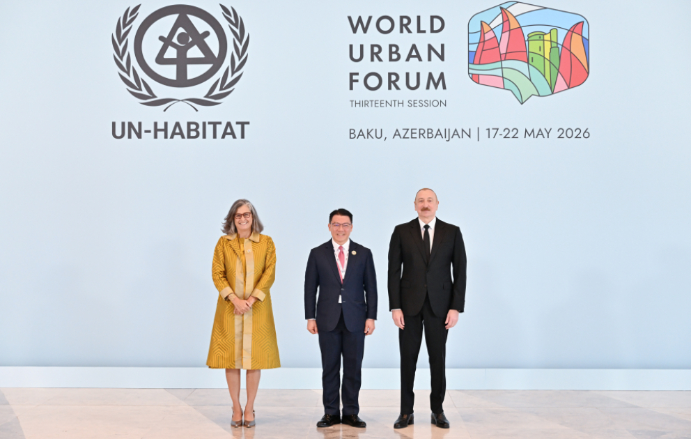Cérémonie d’ouverture de la 13ᵉ session du Forum urbain mondial à Bakou Le président Ilham Aliyev prononce un discours à la cérémonie