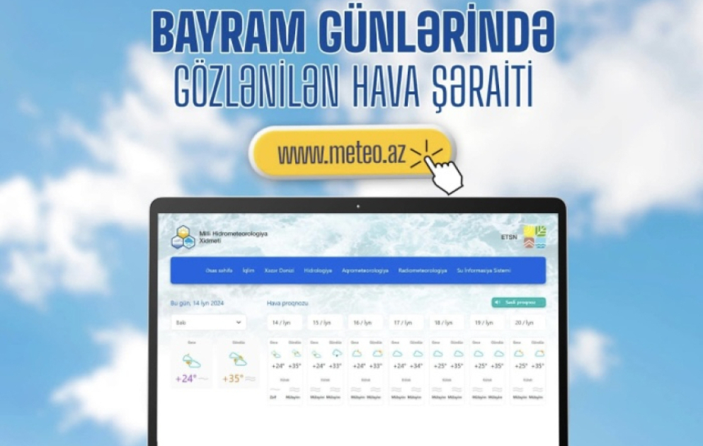 Bayram günlərində ölkə ərazisində gözlənilən hava şəraiti açıqlanıb
