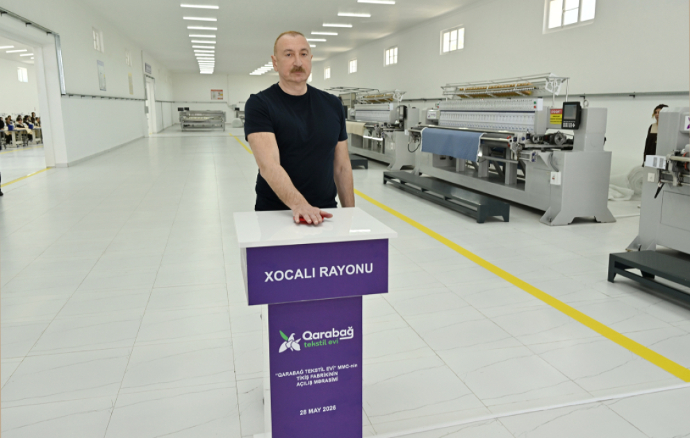Xocalı şəhərində “Qarabağ Tekstil Evi” MMC istifadəyə verilib