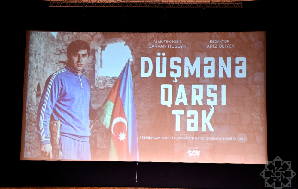 Azərbaycanın Milli Qəhrəmanı Natiq Qasımova həsr olunmuş "Düşmənə qarşı tək" qısametrajlı filminin təqdimatı olub
