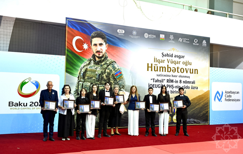 Şəhidin xatirəsinə həsr olunmuş cüdo turnirinin qalibləri mükafatlandırılıb