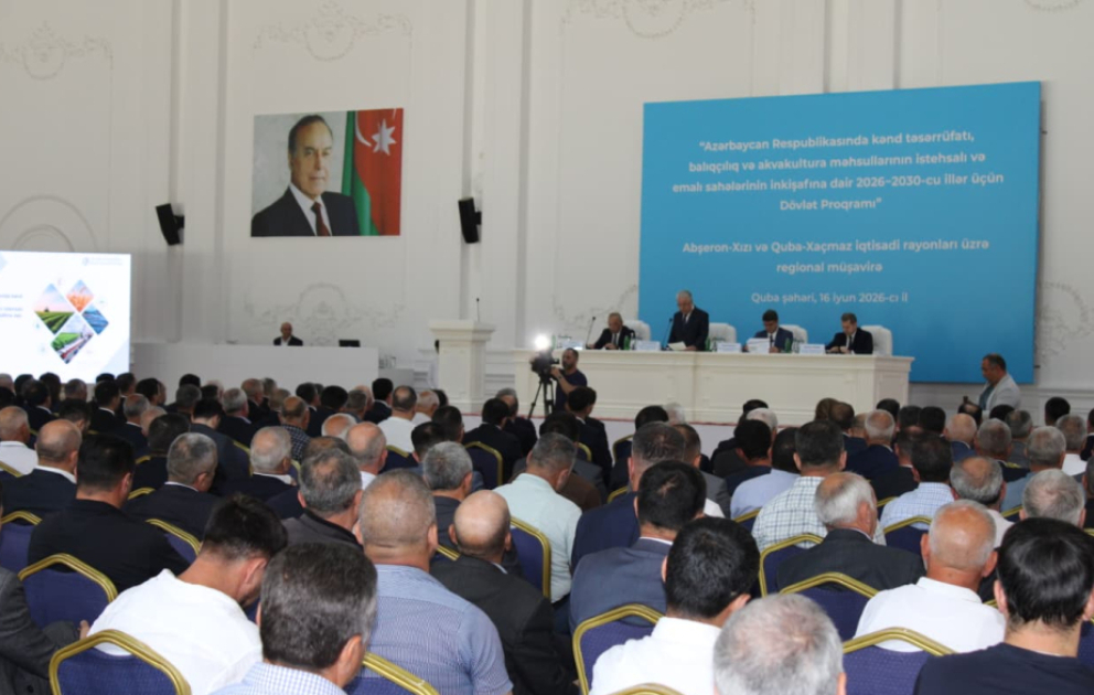 Qubada aqrar sahə ilə bağlı yeni Dövlət Proqramının müzakirəsinə həsr olunan regional müşavirə keçirilir