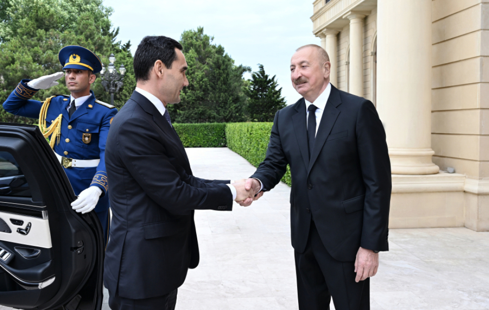 Official welcome ceremony held in Baku for President of Turkmenistan Serdar Berdimuhamedov