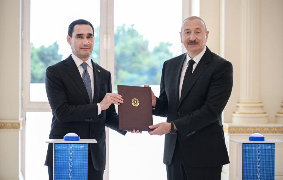 Azərbaycan və Türkmənistan prezidentlərinin iştirakı ilə “Dostlug” tankerinin onlayn formatda hədiyyə olunması mərasimi keçirilib