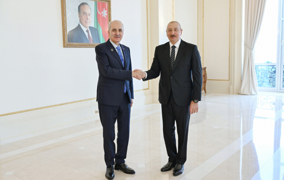 Le président Aliyev reçoit une délégation menée par le président de la Grande Assemblée nationale de Türkiye