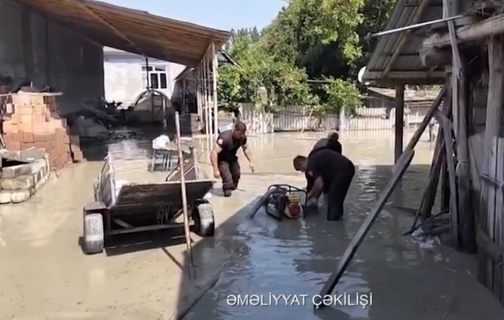 FHN: Balakən və Ağstafada su dolmuş ərazilərdə zəruri tədbirlər davam etdirilir