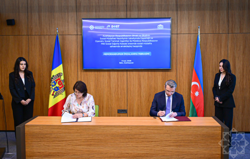 DOST Agentliyi ilə Moldovanın Milli Sosial Sığorta Kassası arasında əməkdaşlıq sənədi imzalanıb