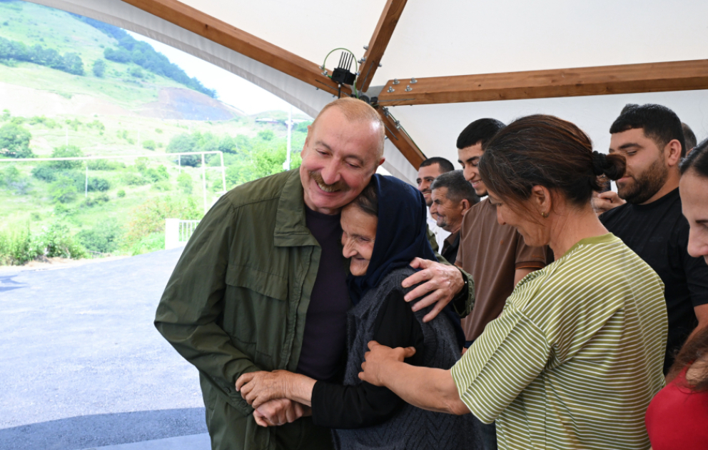 President Ilham Aliyev’s social media accounts shared video from Kichik Galaderesi village in Shusha