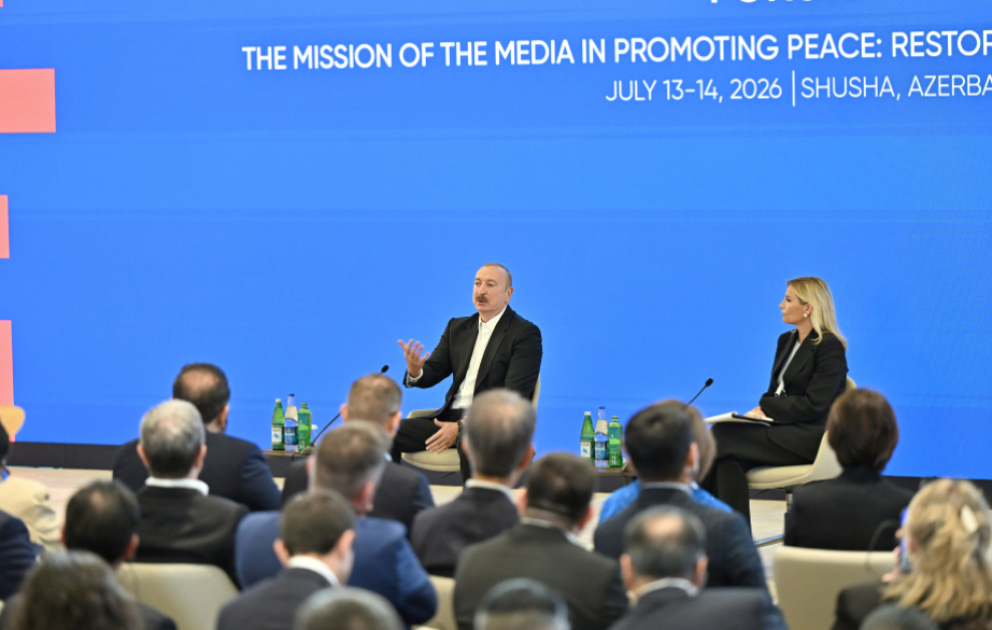 Auf Social-Media-Konten von Präsident Ilham Aliyev Video über 4. Globales Medienforum in Schuscha veröffentlicht
