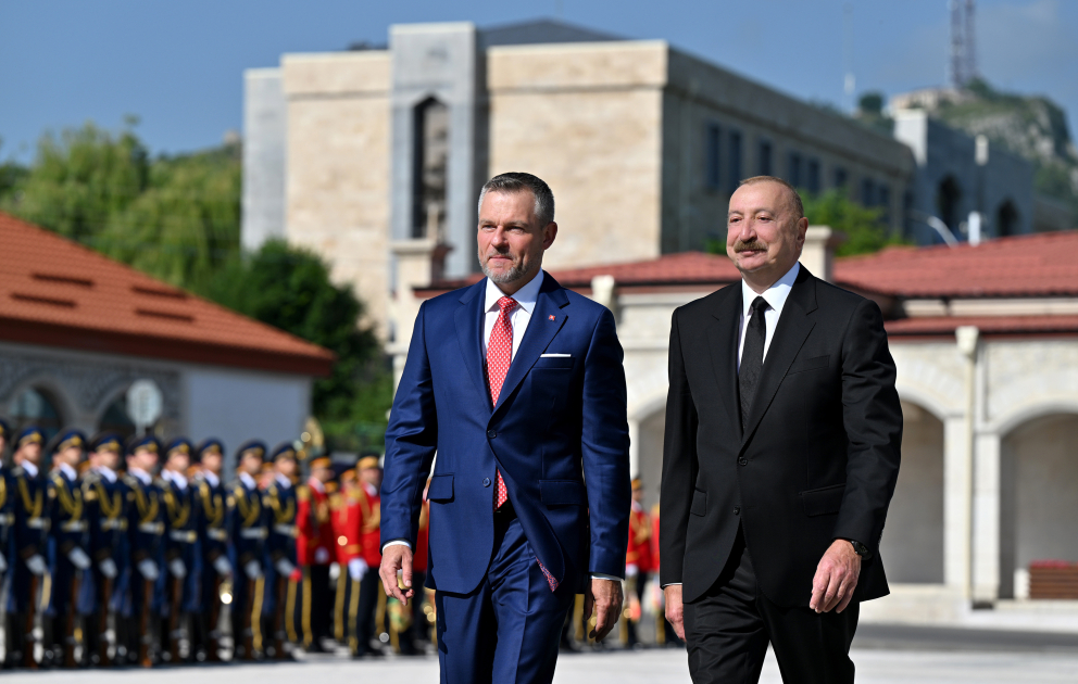 Slovakiya Prezidenti Peter Pelleqrininin Şuşada rəsmi qarşılanma mərasimi olub