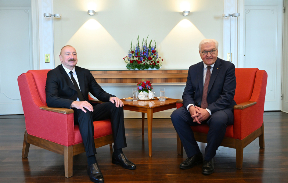 Entretien en tête-à-tête des présidents azerbaïdjanais et allemand