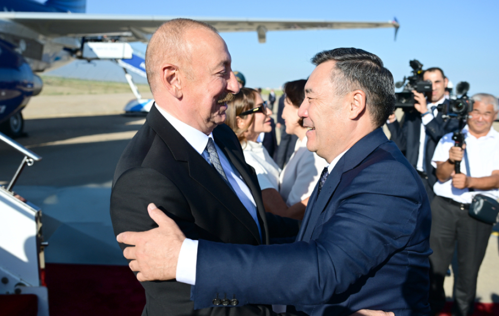 President Ilham Aliyev arrived in Kyrgyzstan for state visit