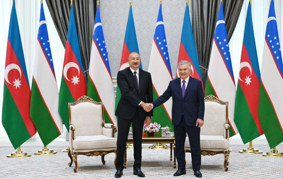 Daşkənddə Azərbaycan Prezidenti İlham Əliyevin Özbəkistan Prezidenti ilə təkbətək görüşü olub