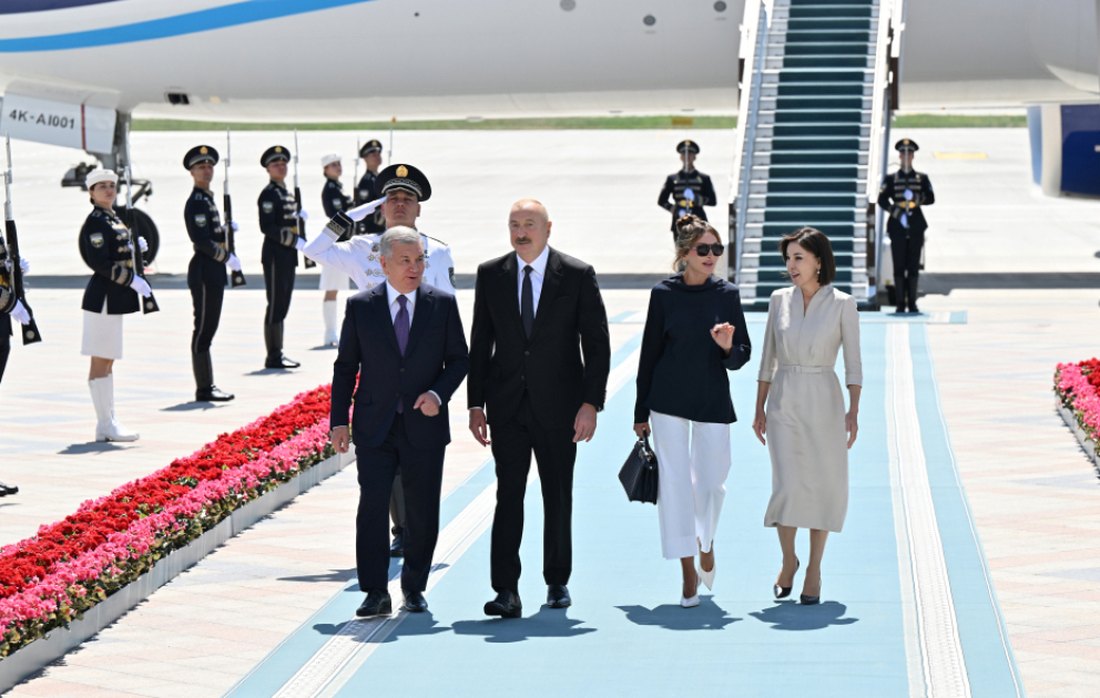 President Ilham Aliyev arrived in Uzbekistan on state visit