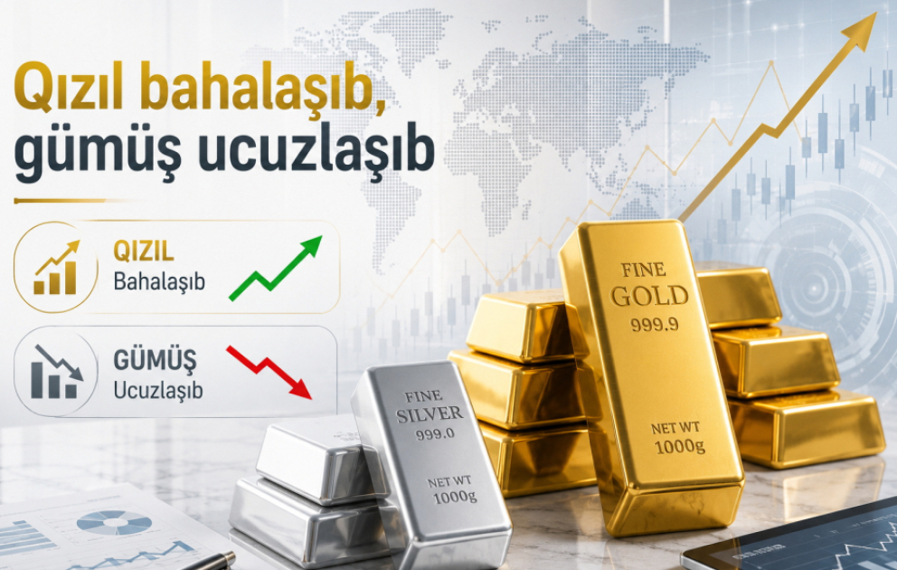 Qızıl bahalaşıb, gümüş ucuzlaşıb
