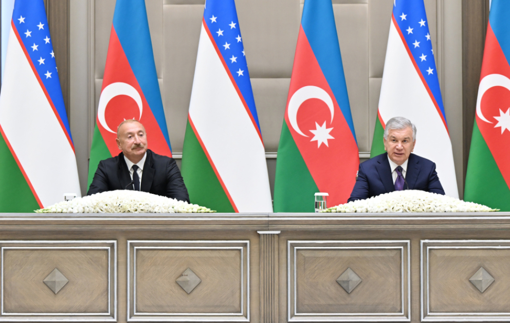 Presidents of Azerbaijan and Uzbekistan delivered press statements