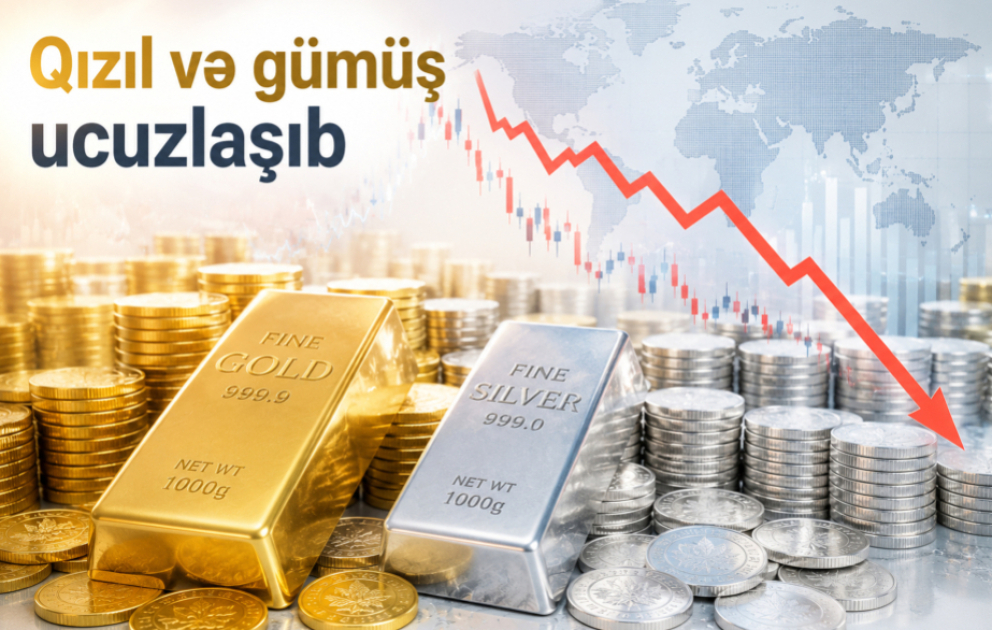 Dünya bazarında qızıl və gümüşün qiyməti azalıb