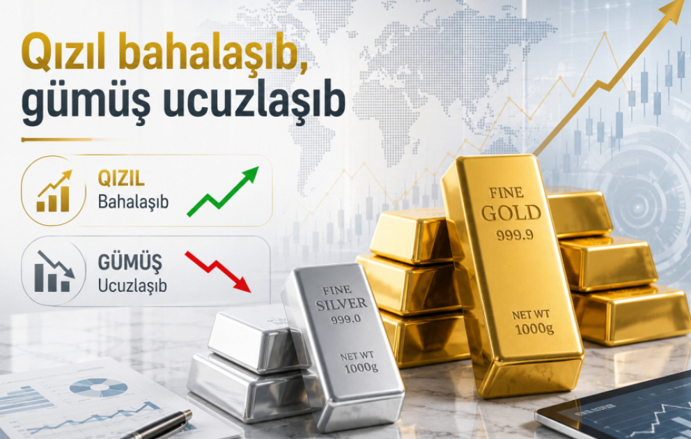 Qızıl bahalaşıb, gümüş ucuzlaşıb
