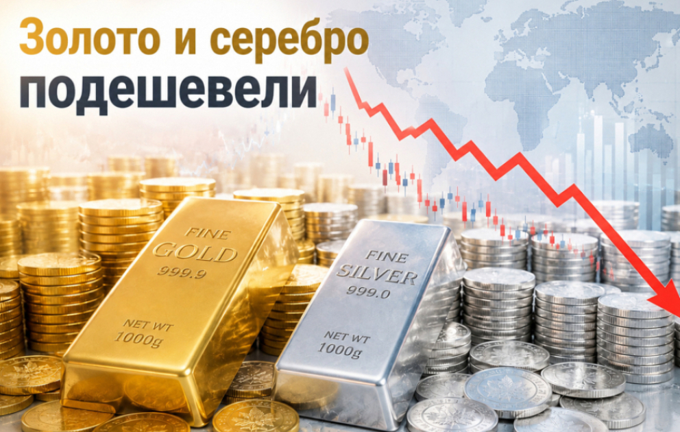 Цены на золото и серебро снизились