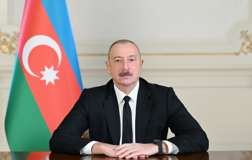 President Ilham Aliyev’s social media accounts shared video of him receiving participants of international conferences