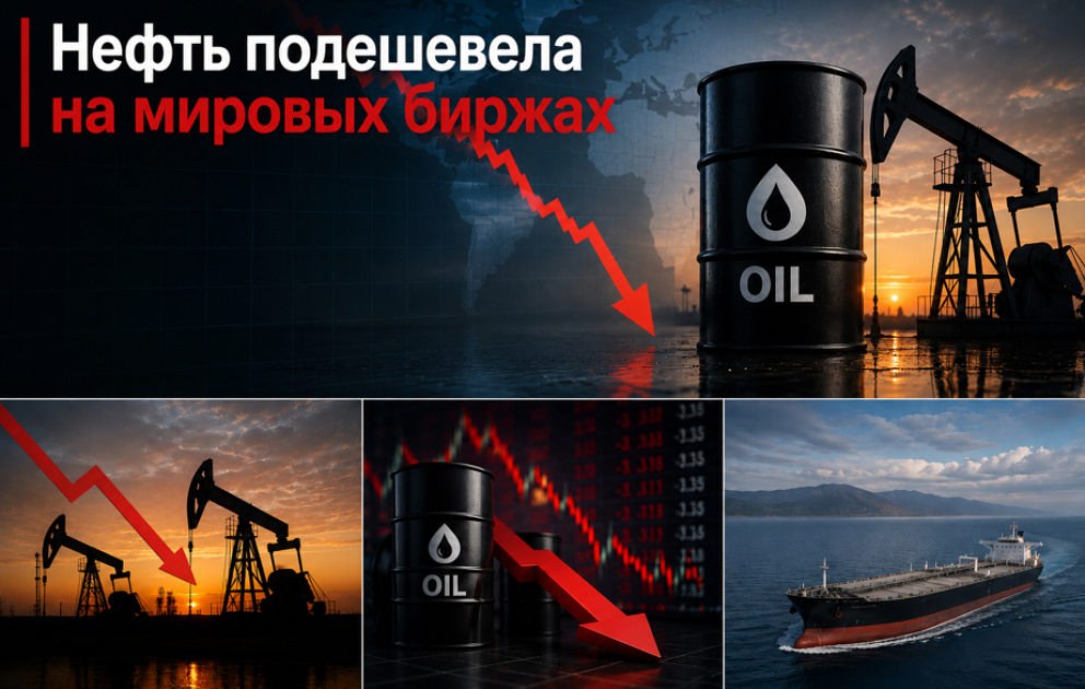 На мировых биржах цены на нефть снижаются