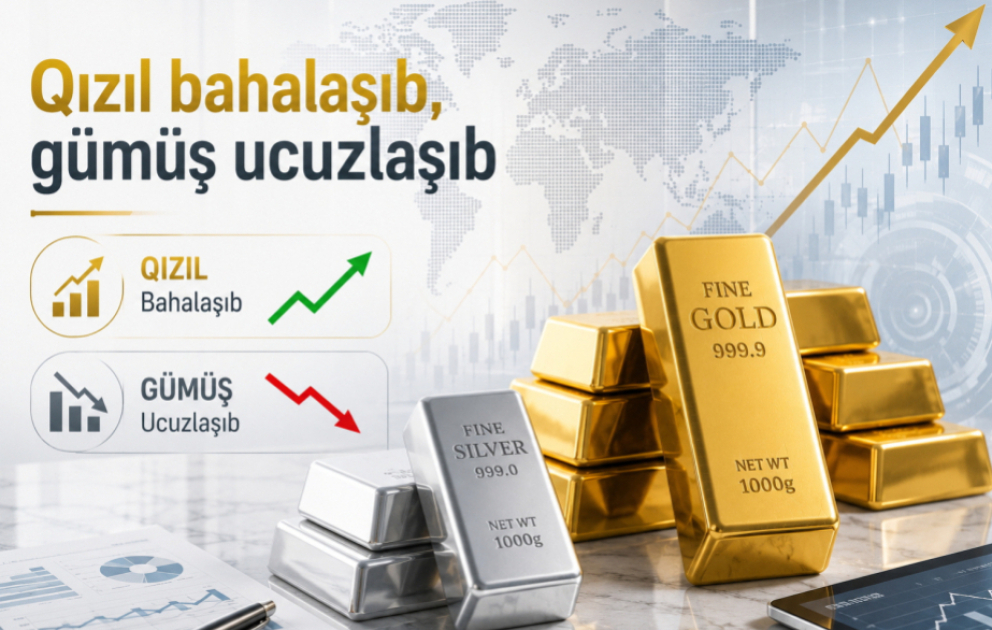 Qızıl bahalaşıb, gümüş ucuzlaşıb