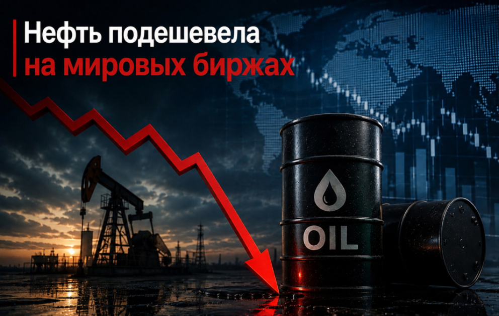 Цены на нефть снизились на мировых биржах