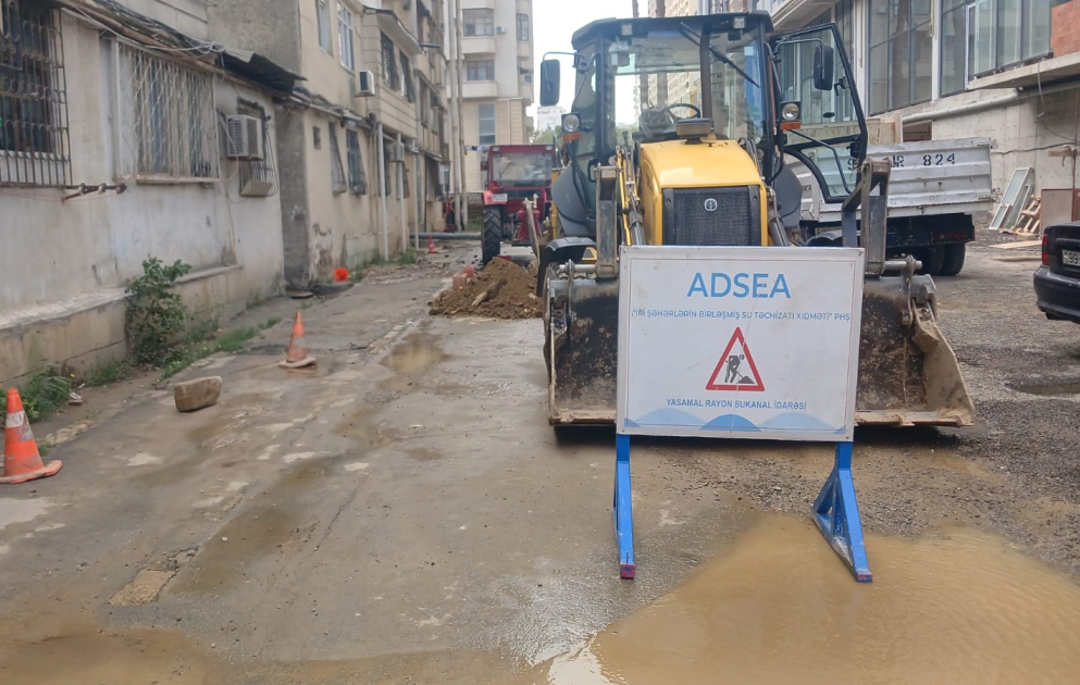 Yasamalda qəza baş vermiş ərazidə su axıntısının qarşısı alınıb